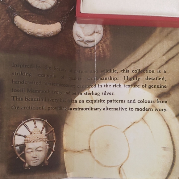 Rare Fossilized Mammoth Ivory Pendant Earrings - Picture 4 of 5